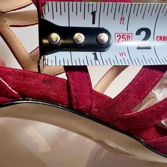 Sole Society SHAYLEY Suede Dark Red Strappy Heels Size 8.5 - Picture 11 of 12